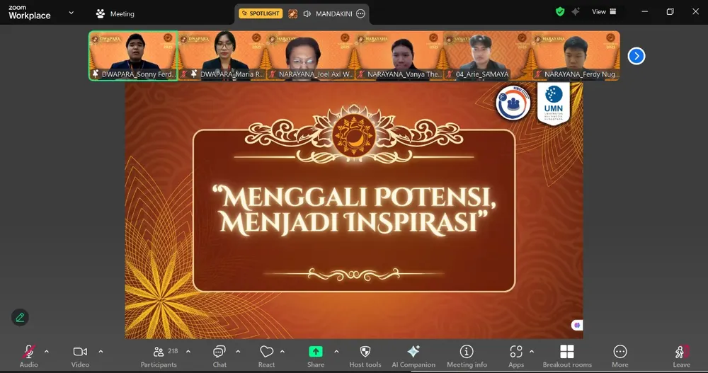 Pertemuan daring bersama peserta.